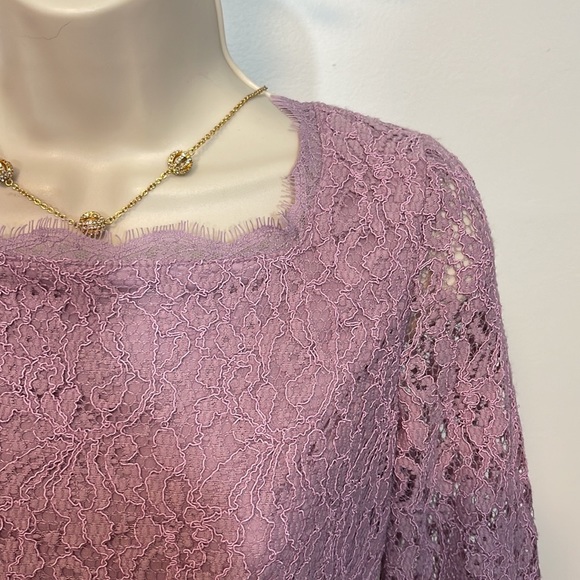 NWT Adrianna Papell Lavender Lace Overlay Sheath Dress - Picture 3 of 7